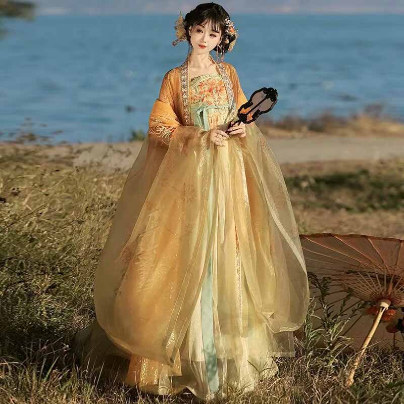 Women's Traditional Chinese Ha - Embroidery Yellow avaliação e preço