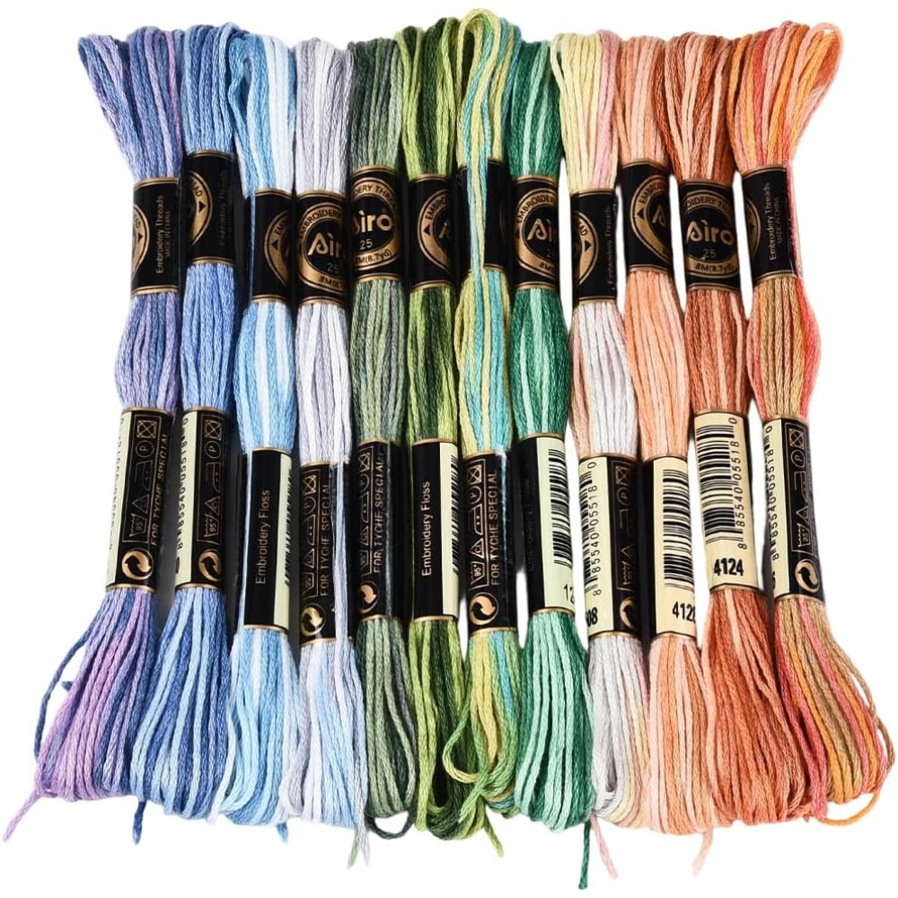 12 Skeins 105 Yards Cross Stit - Embroidery Floss avaliação e preço