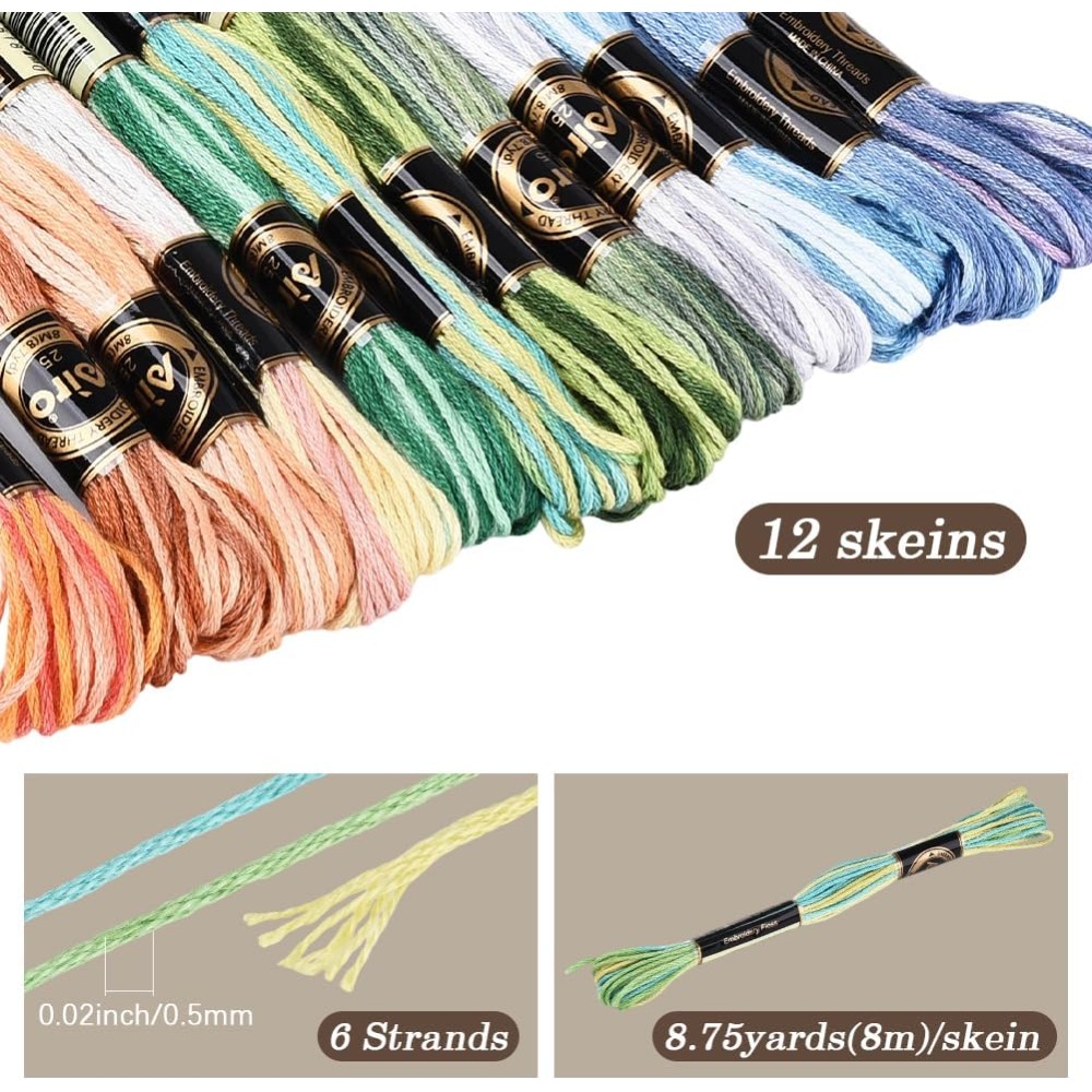 12 Skeins 105 Yards Cross Stit - Embroidery Floss avaliação e preço