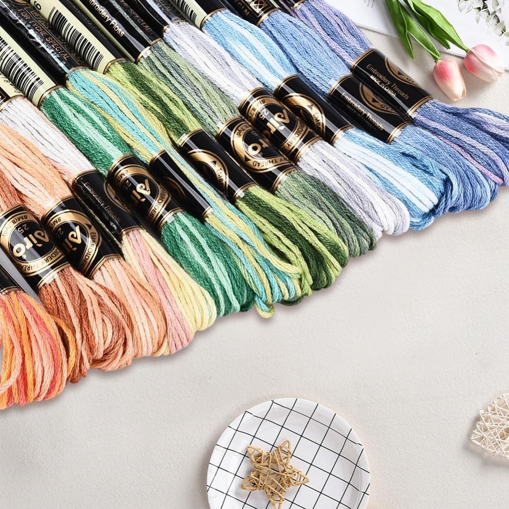 12 Skeins 105 Yards Cross Stit - Embroidery Floss avaliação e preço