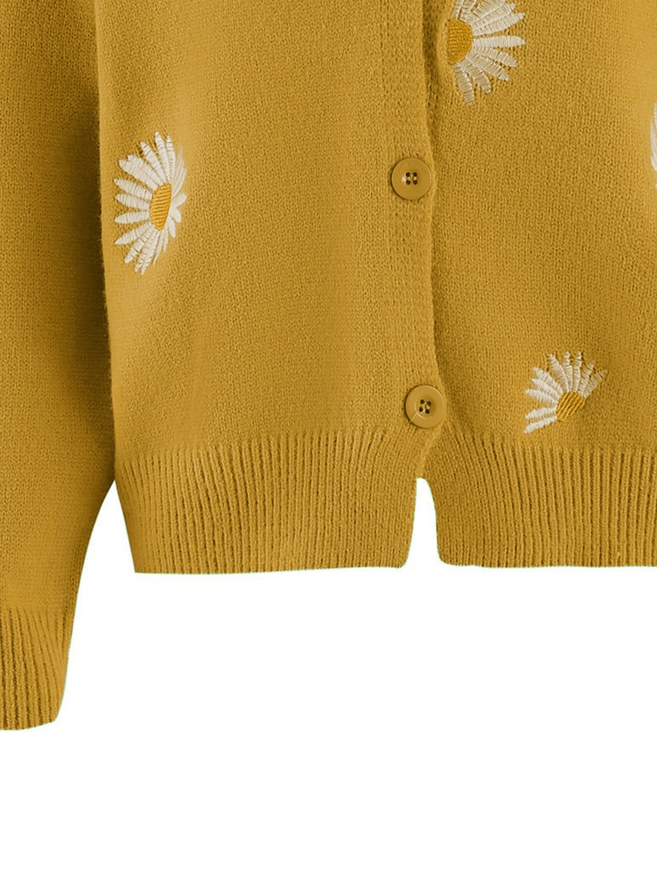 Women's Mustard Yellow Daisy E - Embroidery Yellow avaliação e preço