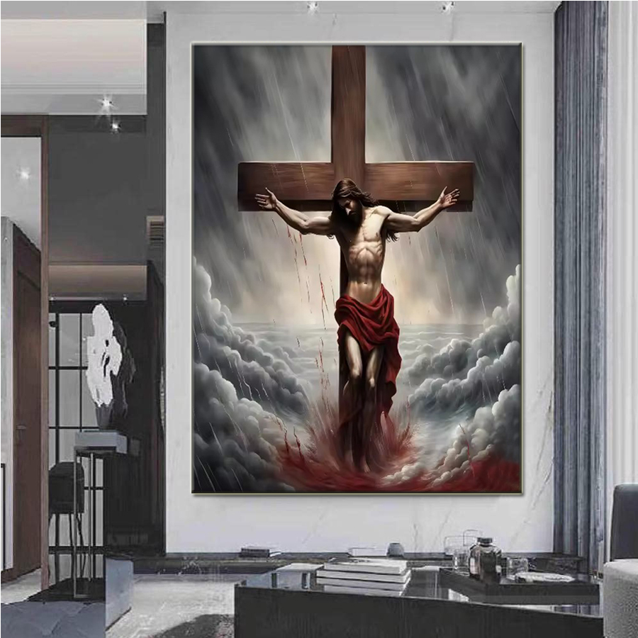 Lamb of God and Cross Scared H - Embroidery Jesus avaliação e preço