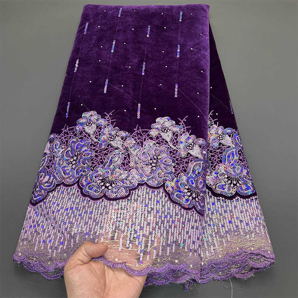 African Nigerian Tulle Lace Fa - Velvet Fabric Embroidery avaliação e preço