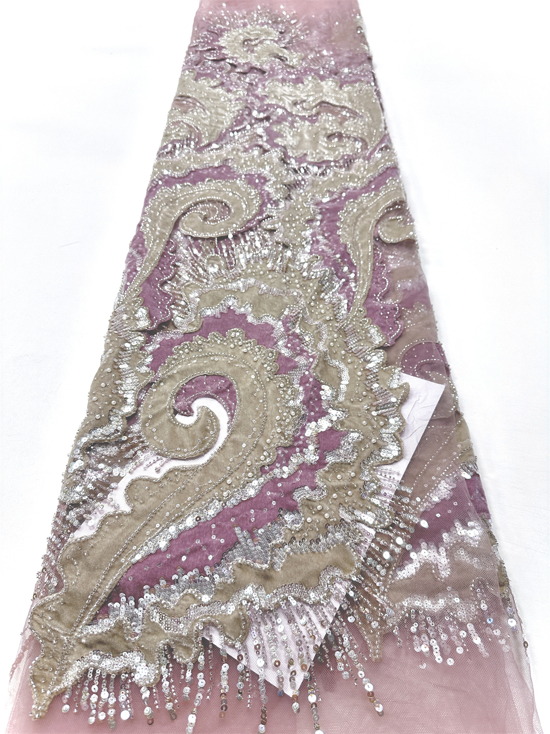 2025 African French Velvet Bea - Velvet Fabric Embroidery avaliação e preço