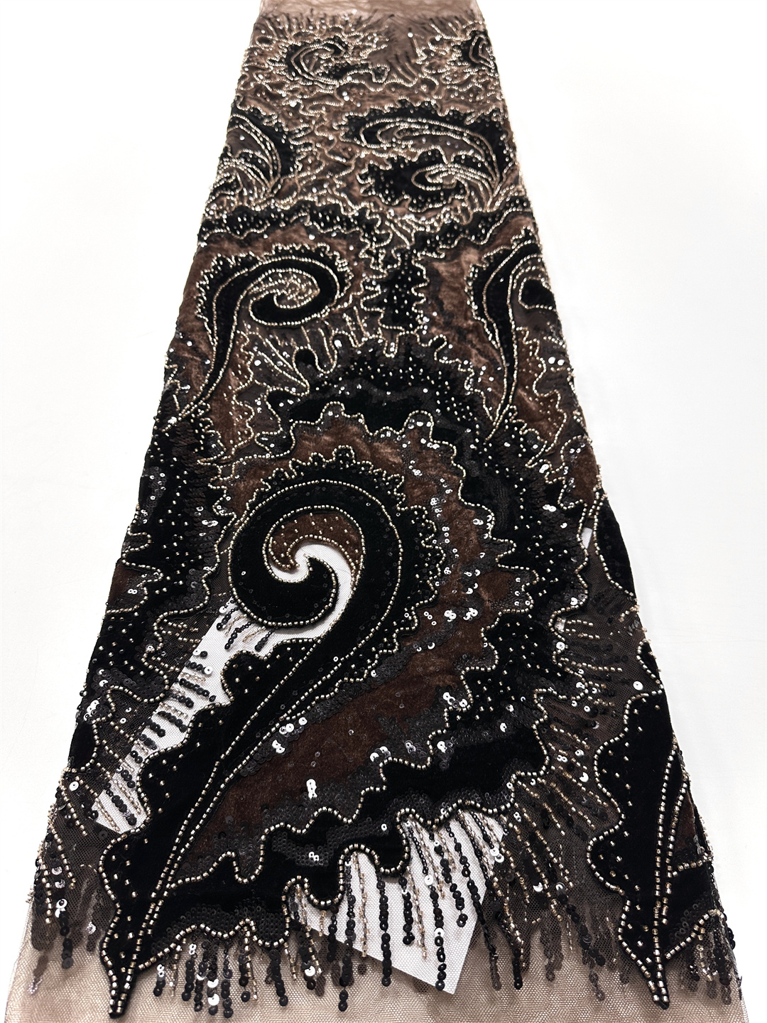 2025 African French Velvet Bea - Velvet Fabric Embroidery avaliação e preço