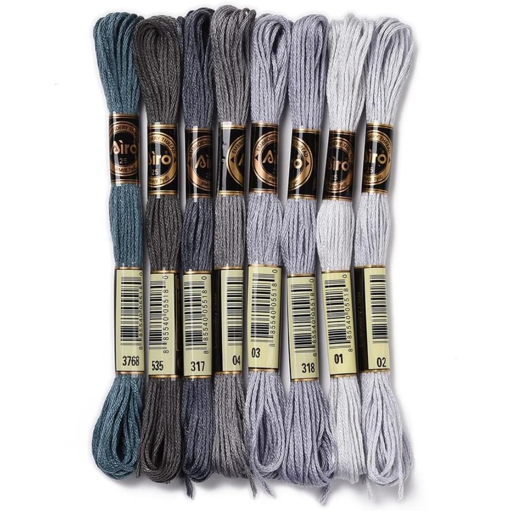 8 Skeins 70 Yards Grey Friends - Embroidery Floss avaliação e preço