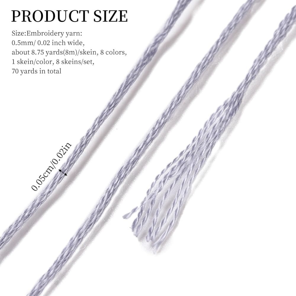 8 Skeins 70 Yards Grey Friends - Embroidery Floss avaliação e preço