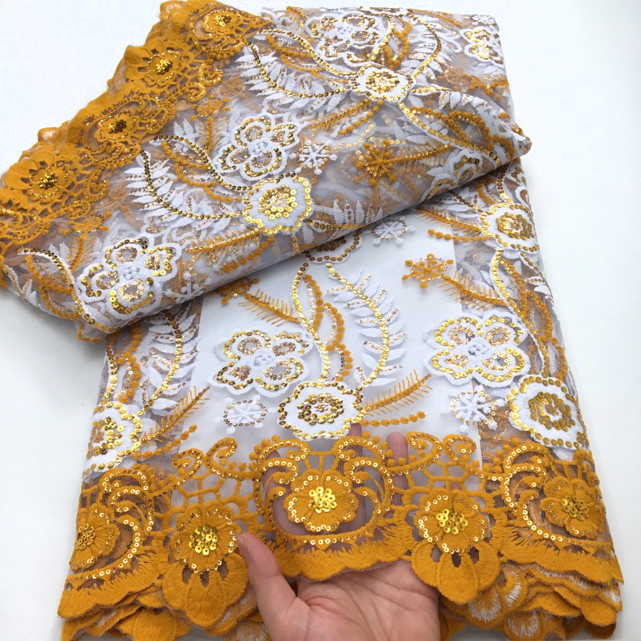 Yellow Milk Silk Mesh Lace Fab - Embroidery Yellow avaliação e preço