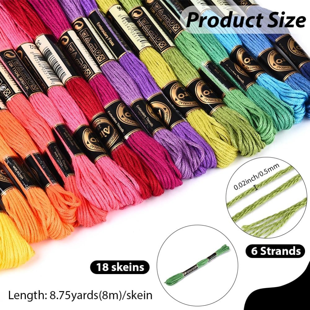 18 Skeins 157.5 Yards Colorful - Embroidery Floss avaliação e preço