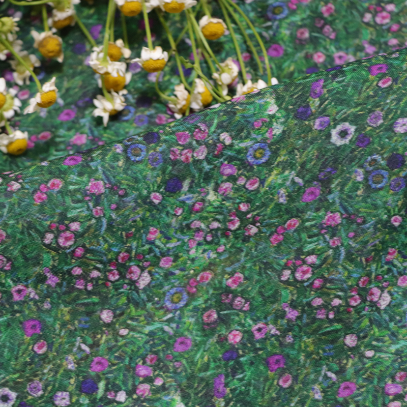Monet Flowers High Quality Nat - Linen Fabric Natural avaliação e preço