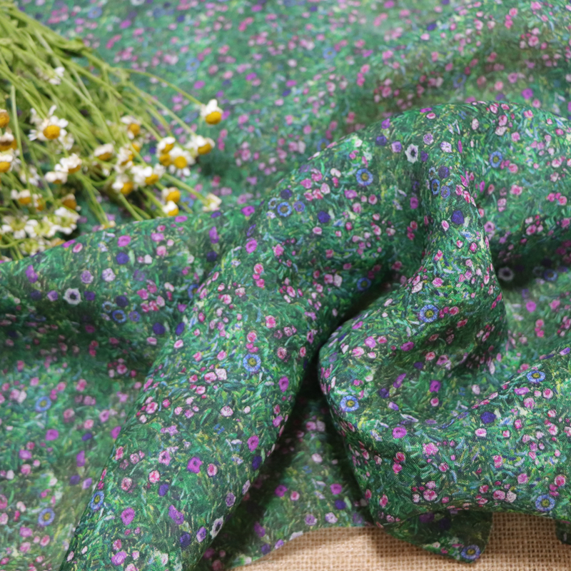 Monet Flowers High Quality Nat - Linen Fabric Natural avaliação e preço
