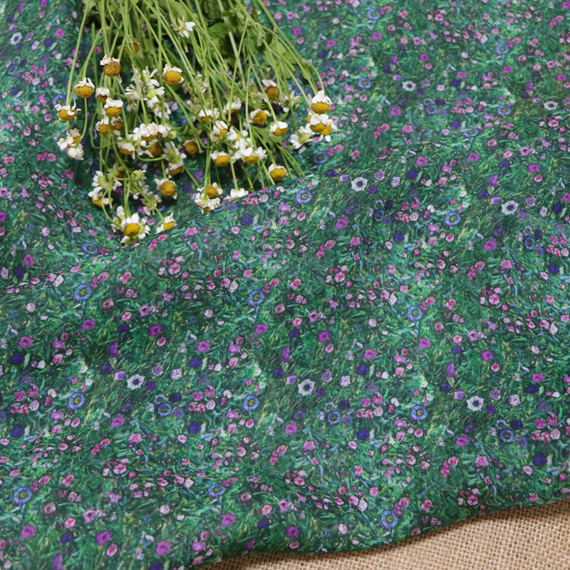 Monet Flowers High Quality Nat - Linen Fabric Natural avaliação e preço