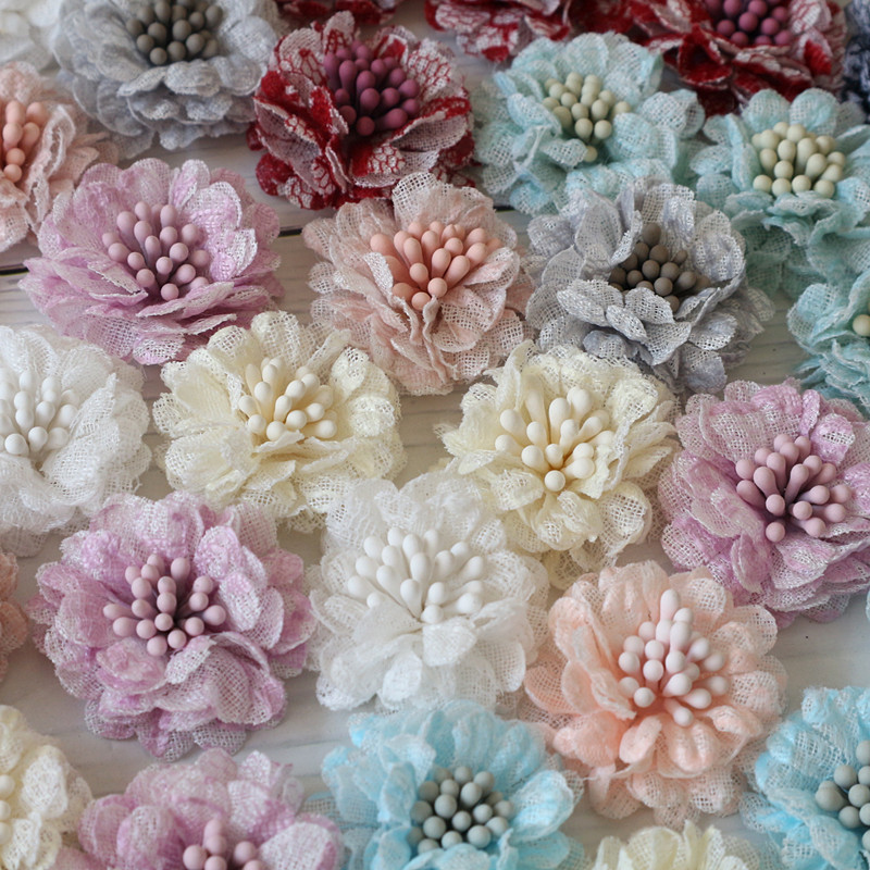 10Pcs 3CM Handmade Small Lace  - Embroidery Daisy Flower avaliação e preço