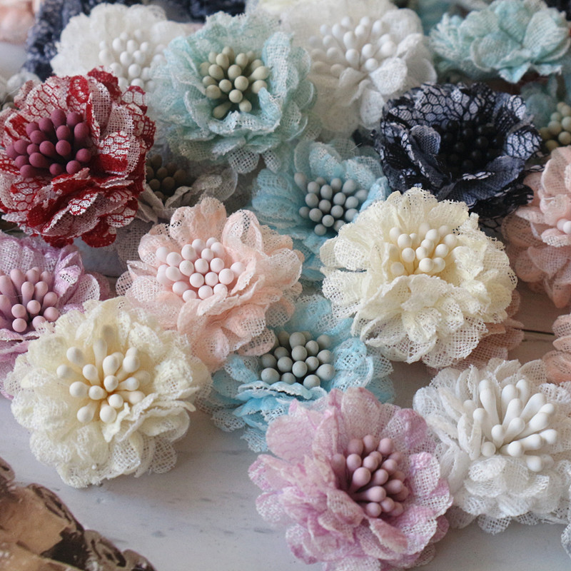 10Pcs 3CM Handmade Small Lace  - Embroidery Daisy Flower avaliação e preço