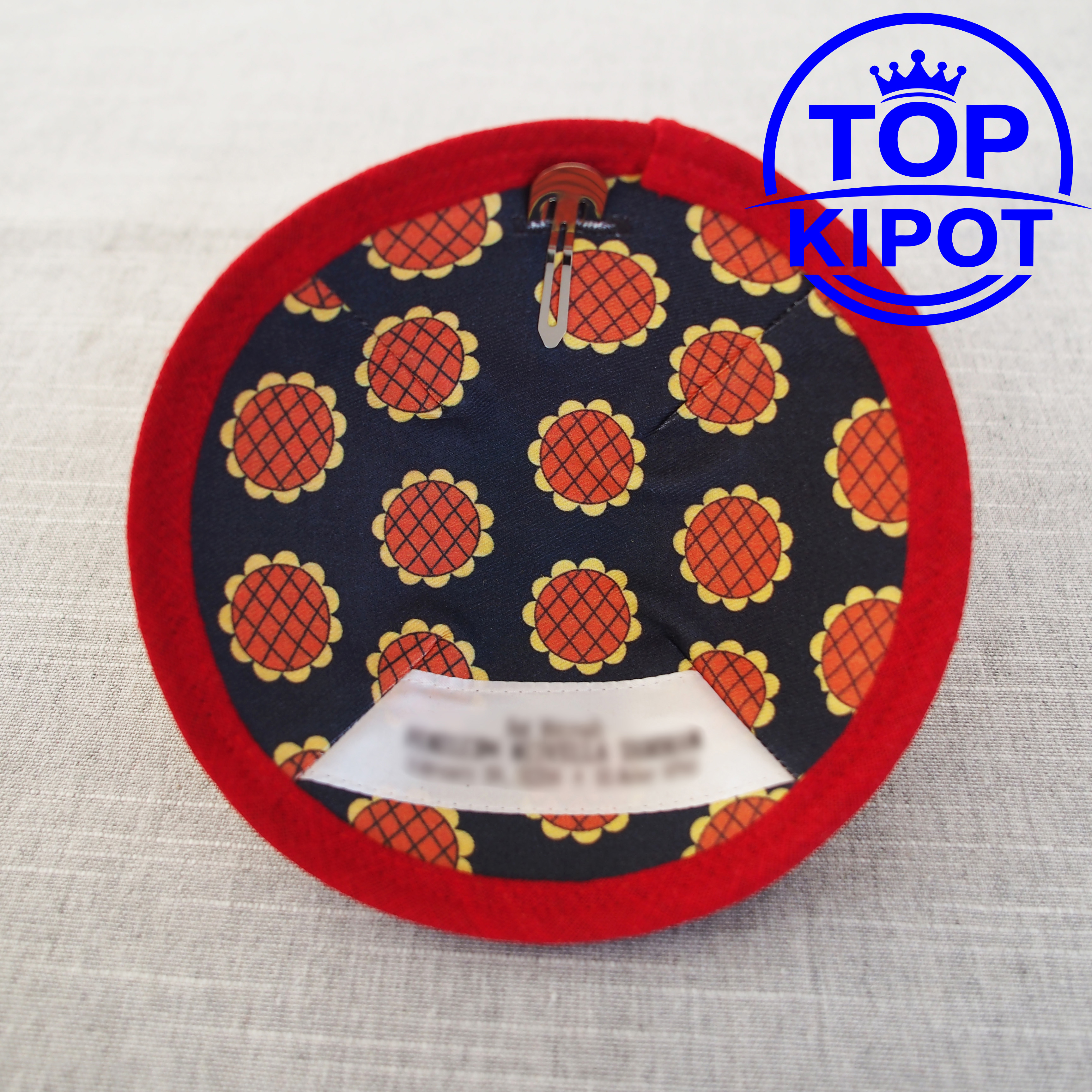 Yellow linen kippah without em - Embroidery Yellow avaliação e preço