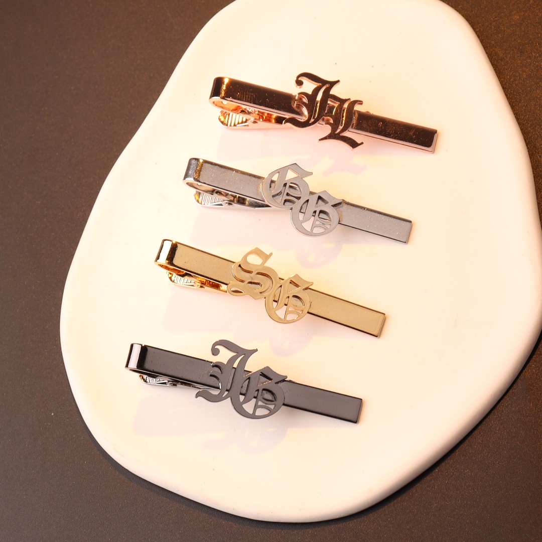 Custom Name Initials Tie Clip  - Embroidery Names avaliação e preço