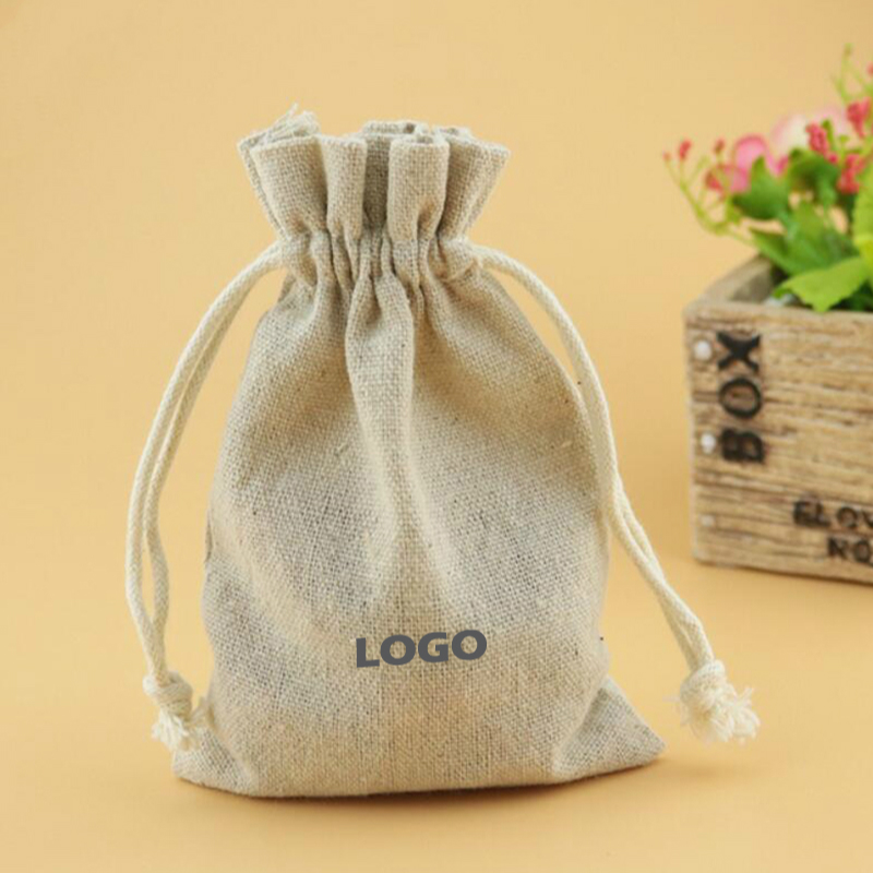 50PCS Linen Drawstring Bags Je - Linen Fabric Natural avaliação e preço