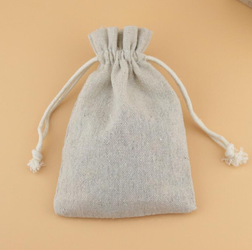 50PCS Linen Drawstring Bags Je - Linen Fabric Natural avaliação e preço
