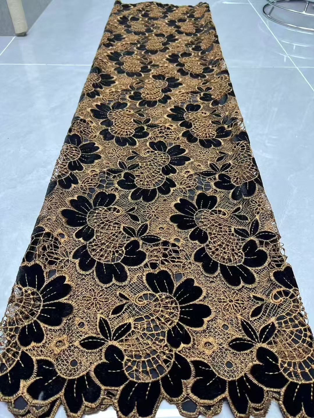 Fashion African Velvet Lace Fa - Velvet Fabric Embroidery avaliação e preço