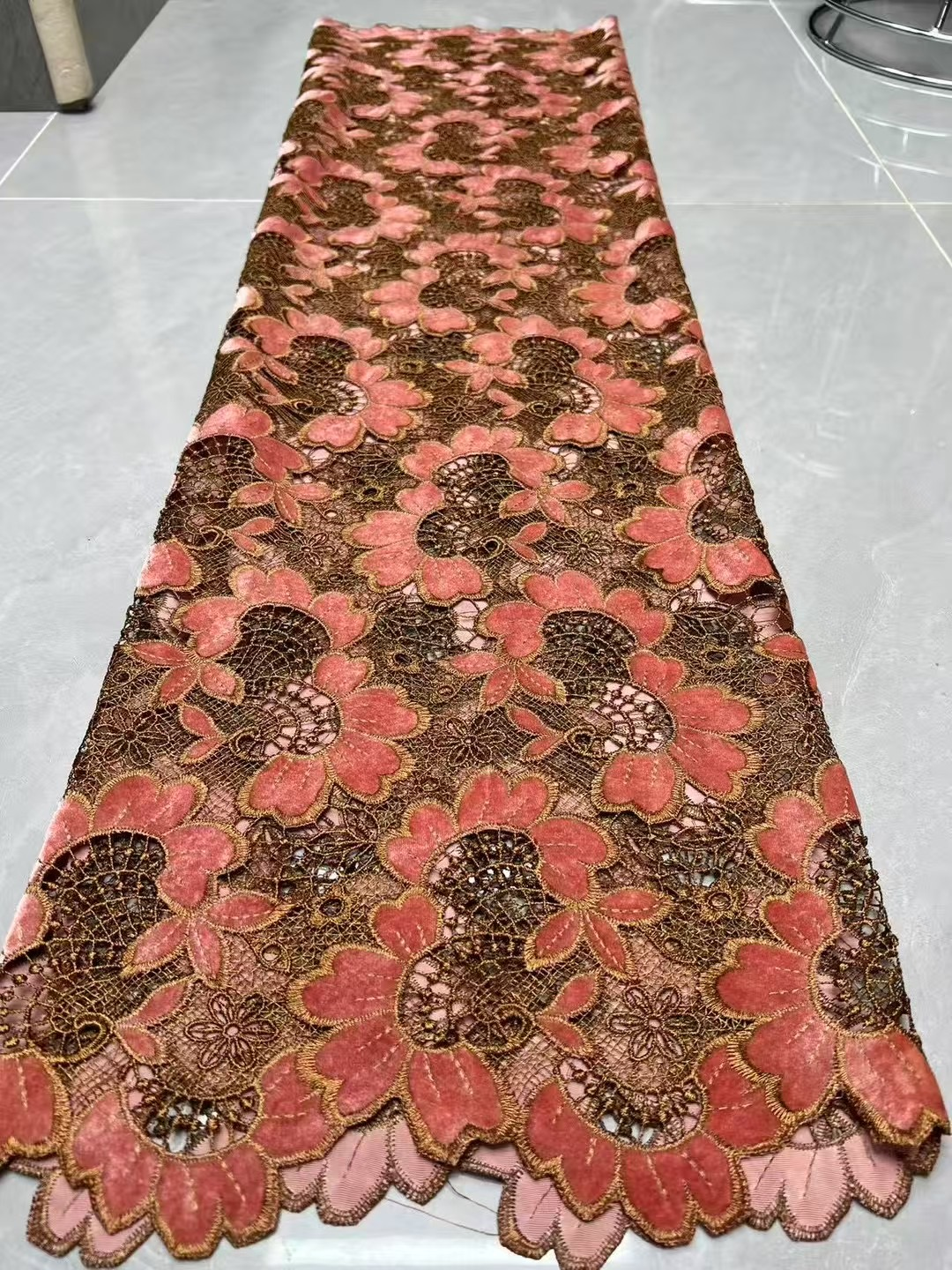Fashion African Velvet Lace Fa - Velvet Fabric Embroidery avaliação e preço