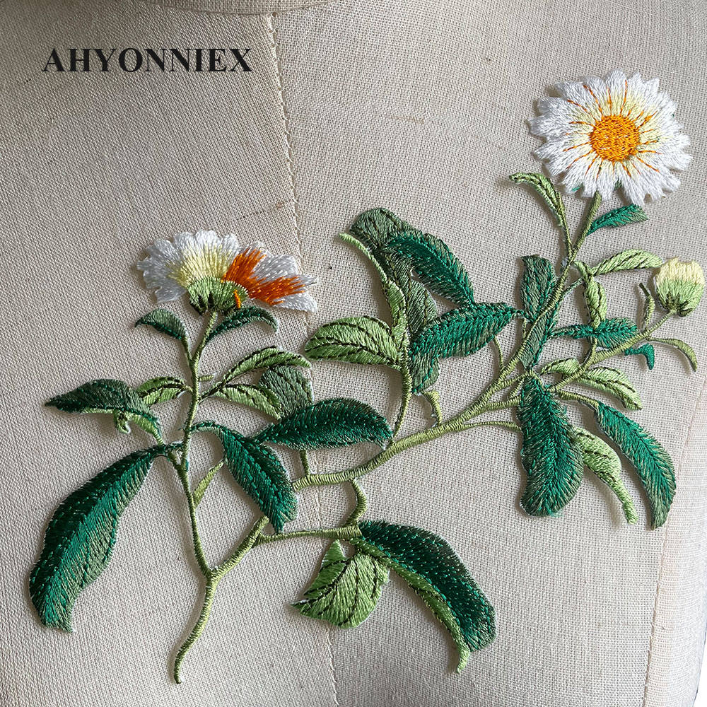 1 Piece Iron on Embroidery Pat - Embroidery Daisy Flower avaliação e preço