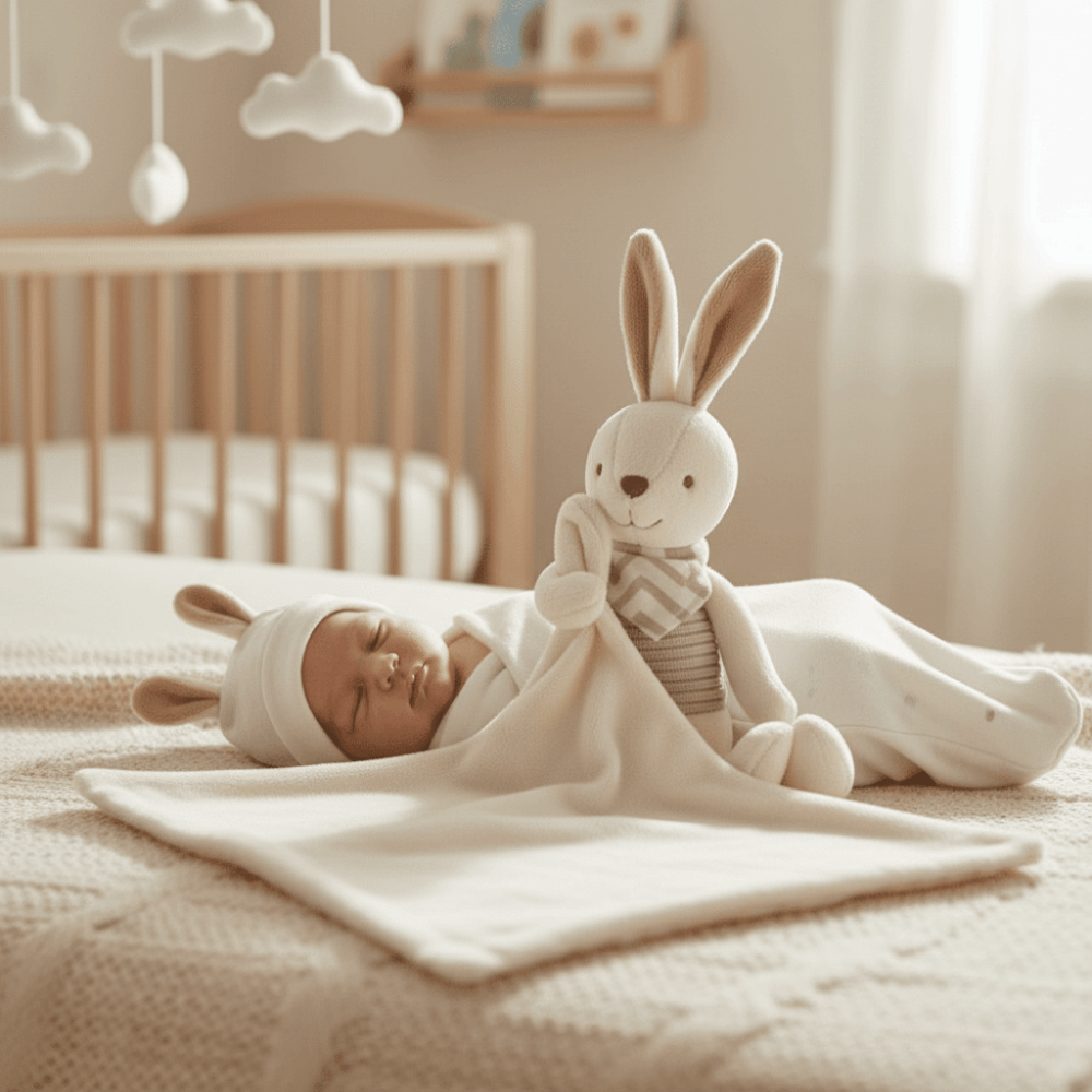 Square Shape Baby Rabbit Comfo - Embroidery Towel avaliação e preço