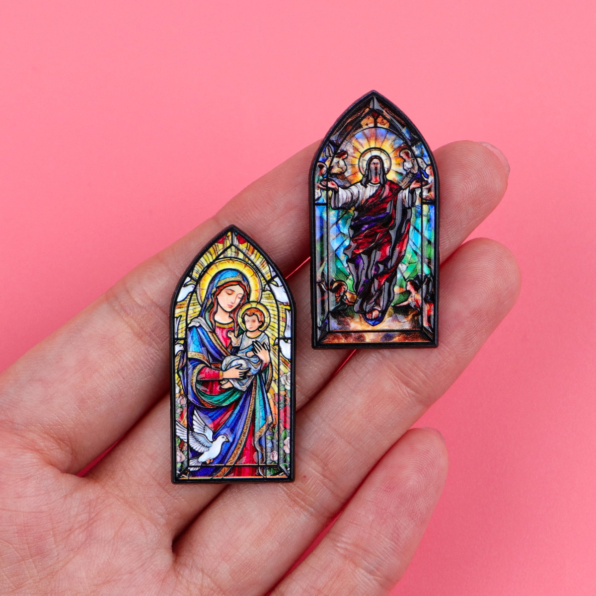 Virgin Mary Jesus Vintage Lape - Embroidery Jesus avaliação e preço