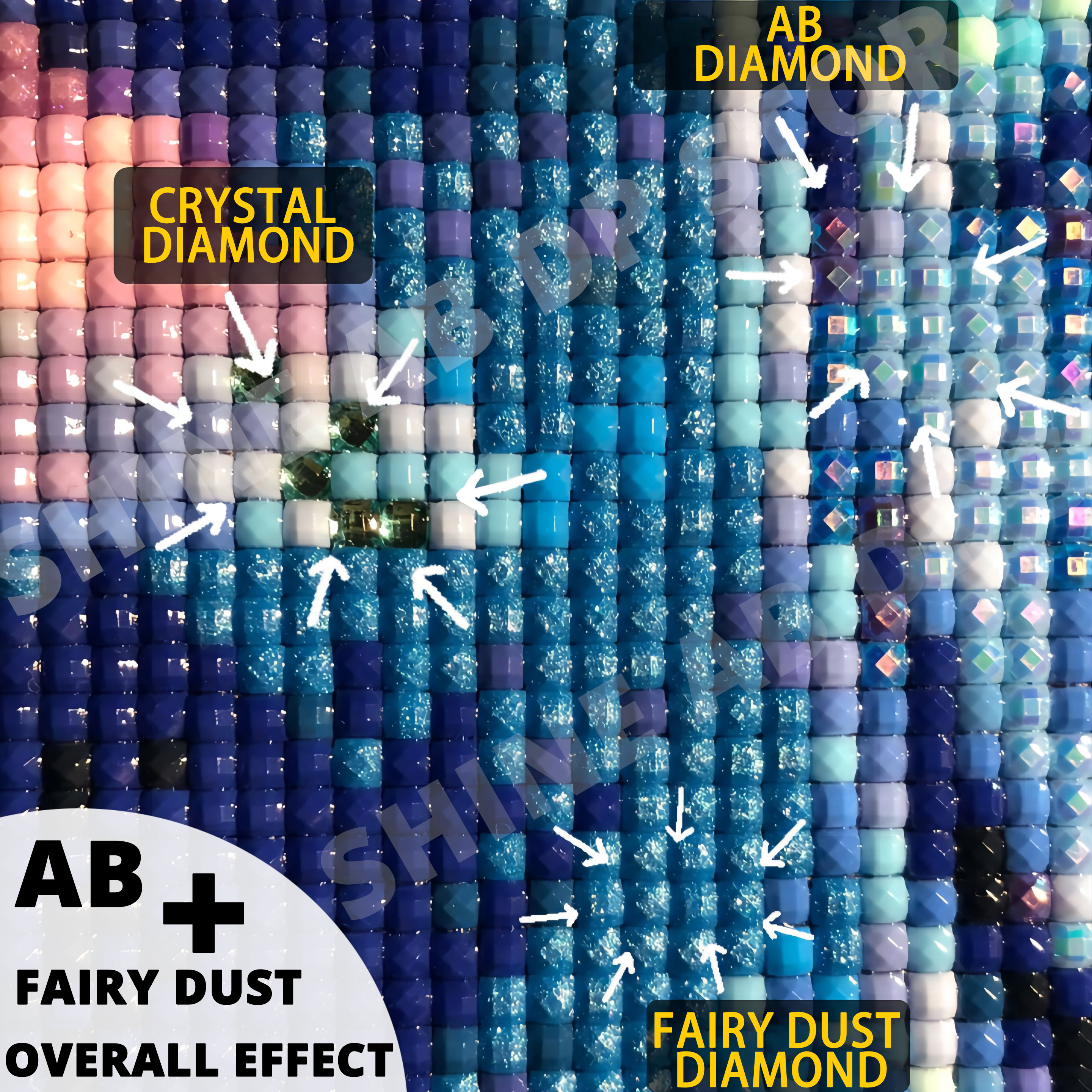 Resin Fairy Dust AB DIY Diamon - Embroidery Daisy Flower avaliação e preço