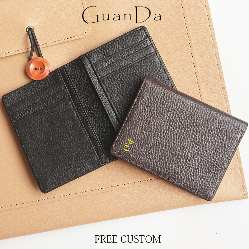 Genuine Leather Card Holder Ma - Embroidery Alphabet avaliação e preço