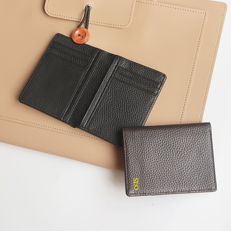Genuine Leather Card Holder Ma - Embroidery Alphabet avaliação e preço