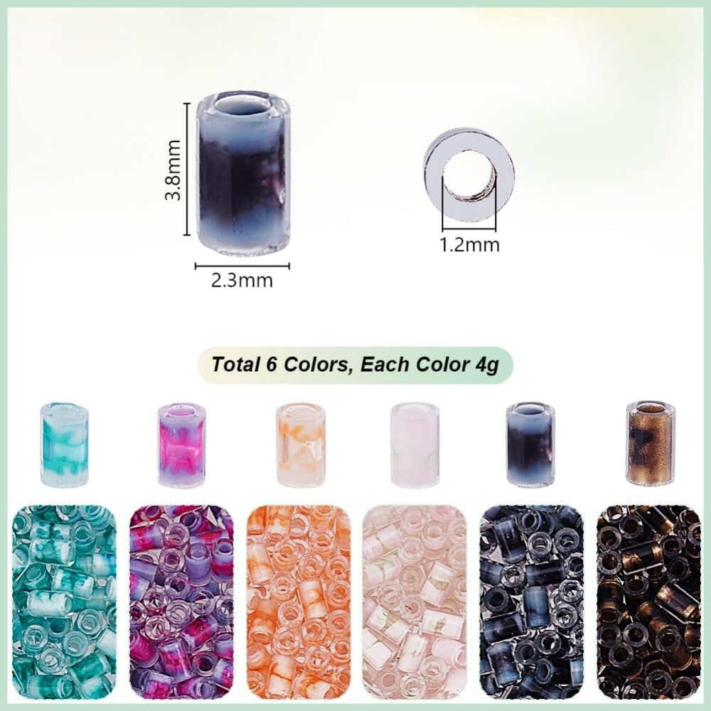 720pcs 6 Colors Tube Beads 24g - Embroidery Youtube avaliação e preço