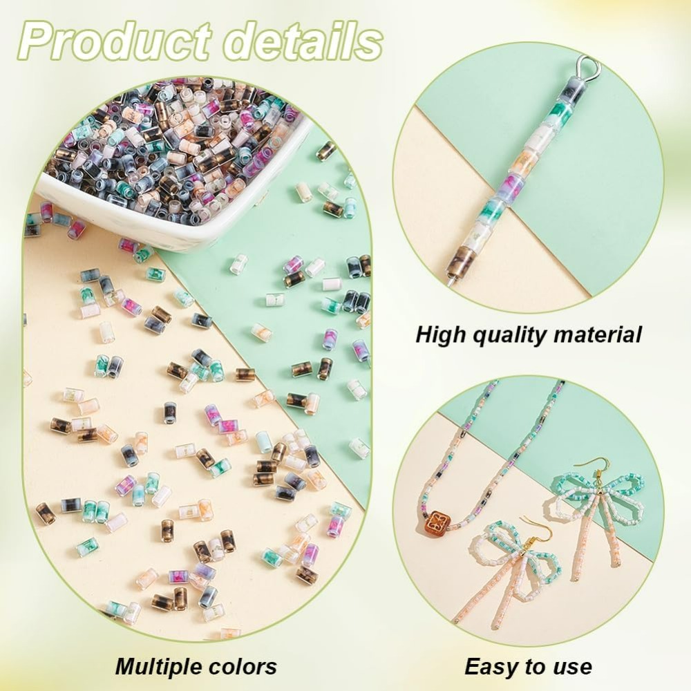 720pcs 6 Colors Tube Beads 24g - Embroidery Youtube avaliação e preço