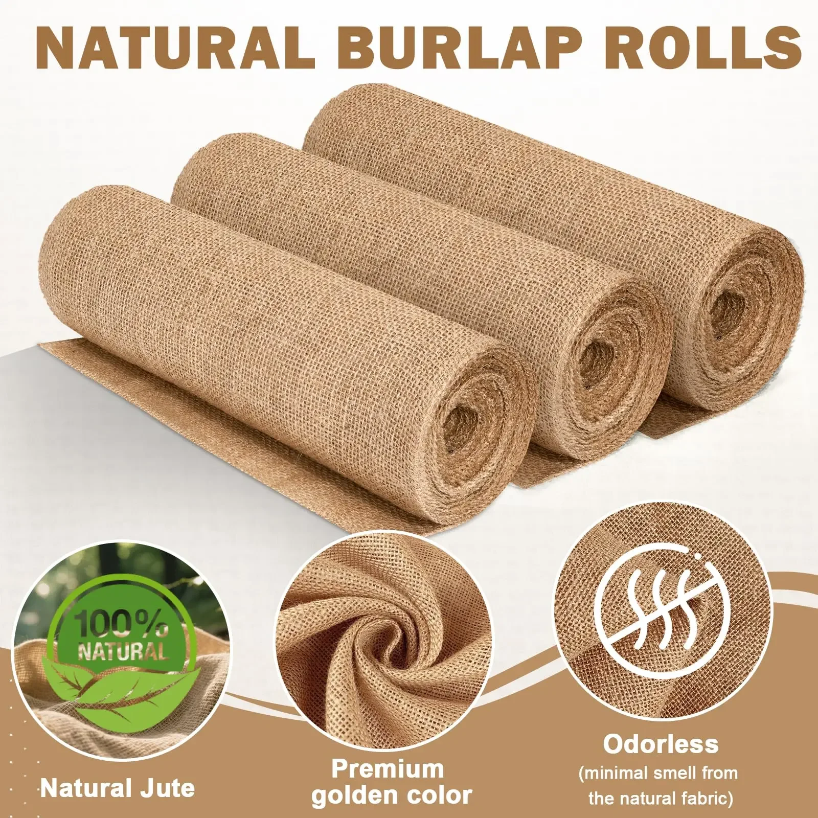 Natural Beige Burlap Roll 30cm - Linen Fabric Natural avaliação e preço