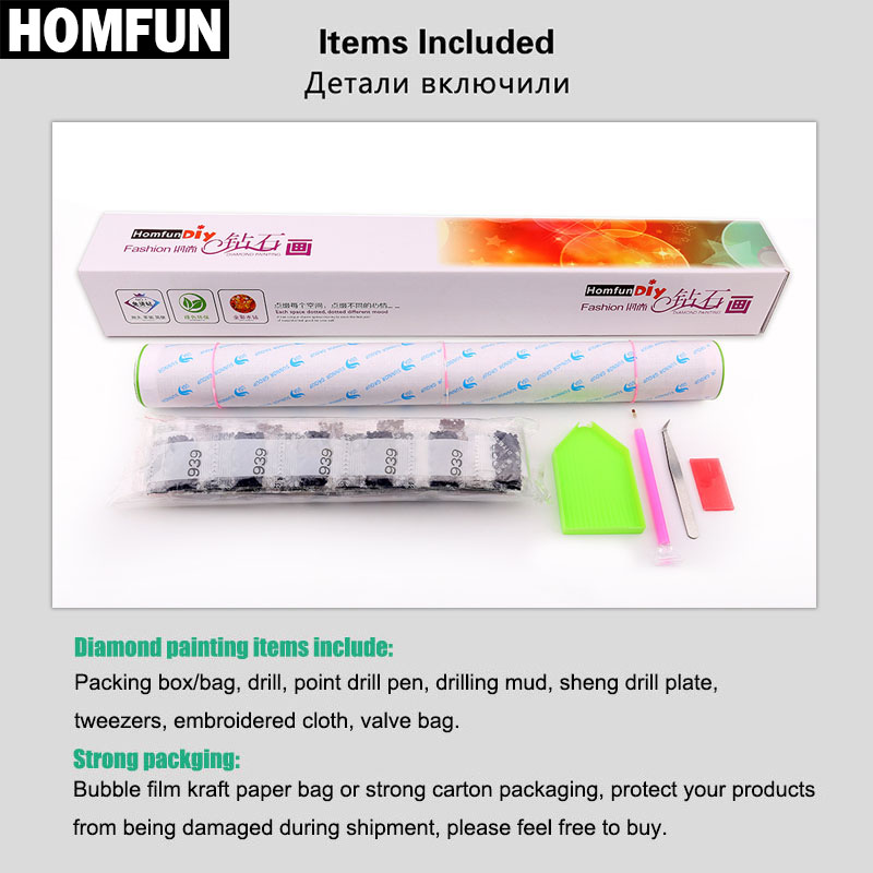 HOMFUN Full Diamond Embroidery - Embroidery Cross Stitch Patterns avaliação e preço