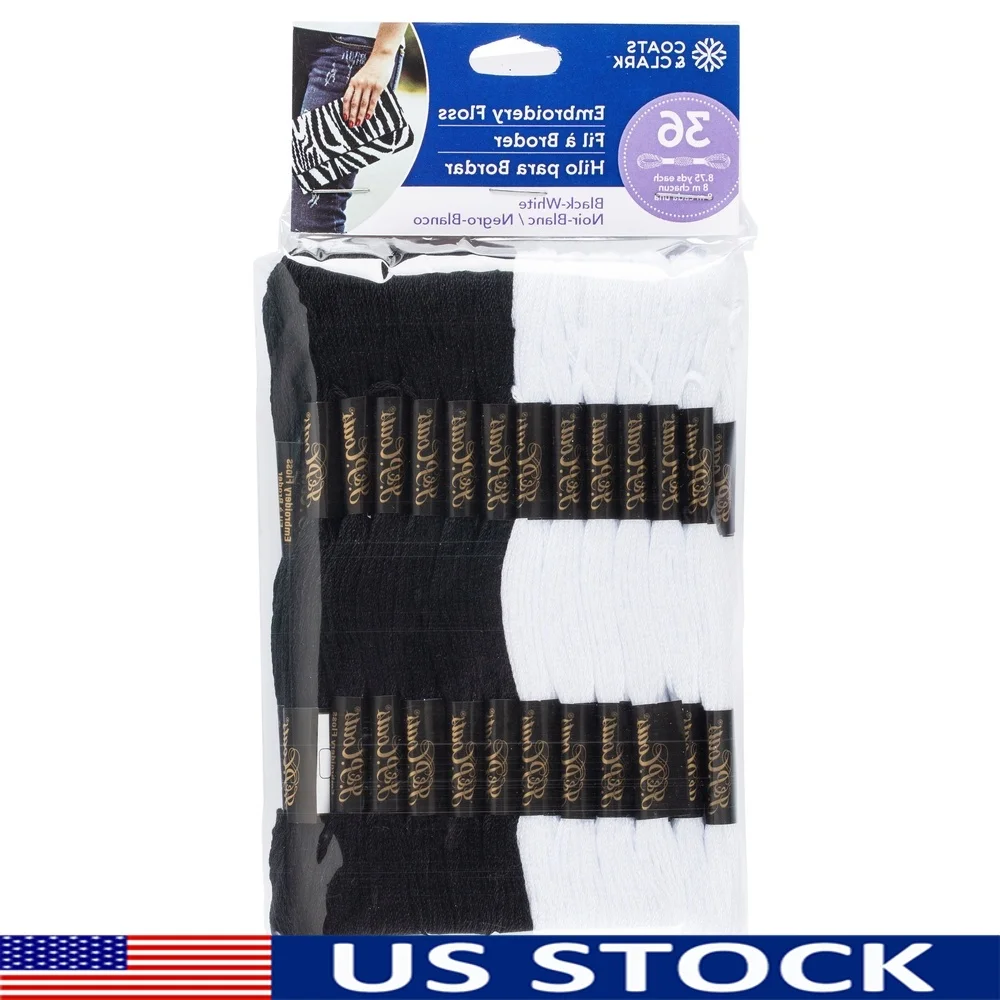 36 Skeins Black White Embroide - Embroidery Floss avaliação e preço