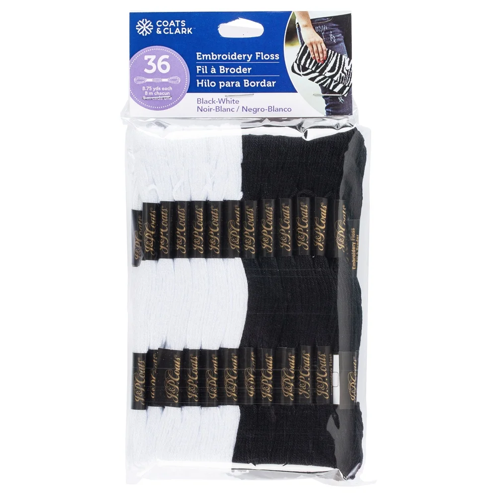 36 Skeins Black White Embroide - Embroidery Floss avaliação e preço