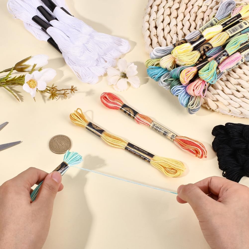 42 Skeins Polyester Embroidery - Embroidery Floss avaliação e preço