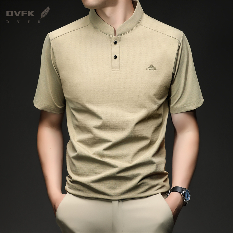 Mens Short Sleeve Mandarin Col - Embroidery Shirt avaliação e preço