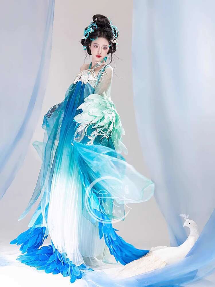 New Peacock Hanfu Womens fashi - Embroidery Shirt avaliação e preço