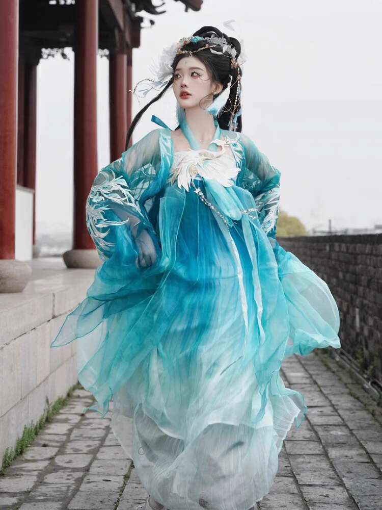 New Peacock Hanfu Womens fashi - Embroidery Shirt avaliação e preço