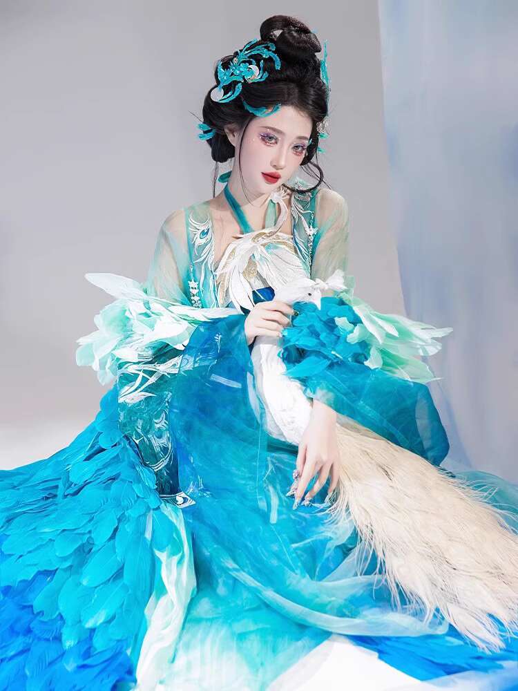 New Peacock Hanfu Womens fashi - Embroidery Shirt avaliação e preço