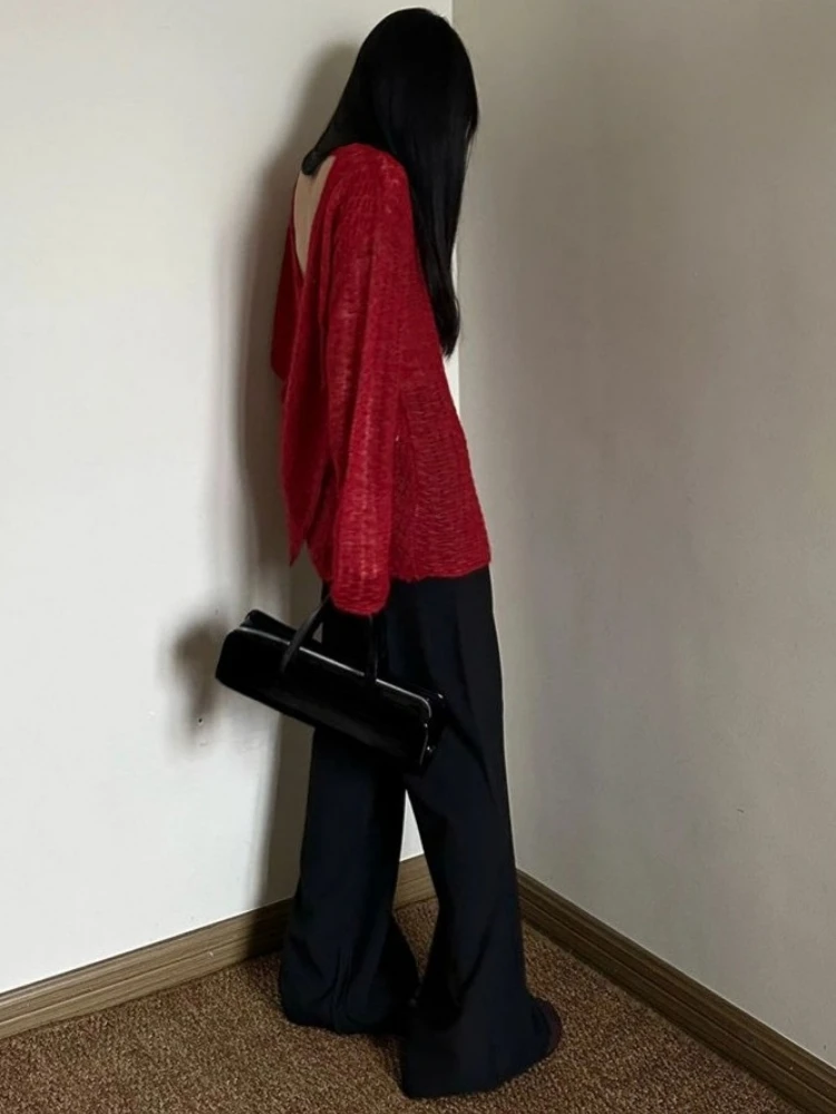 Y2K See-Through Knitted Women' - Embroidery Shirt avaliação e preço