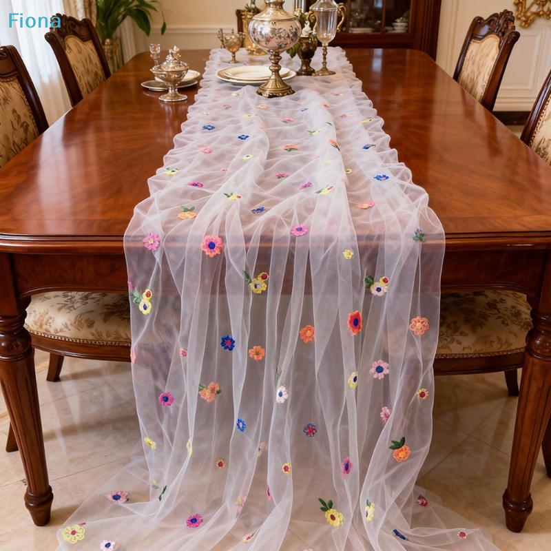 ✔Embroidery Daisy Table Runner - Embroidery Daisy Flower avaliação e preço