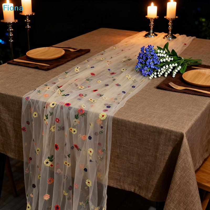 ✔Embroidery Daisy Table Runner - Embroidery Daisy Flower avaliação e preço