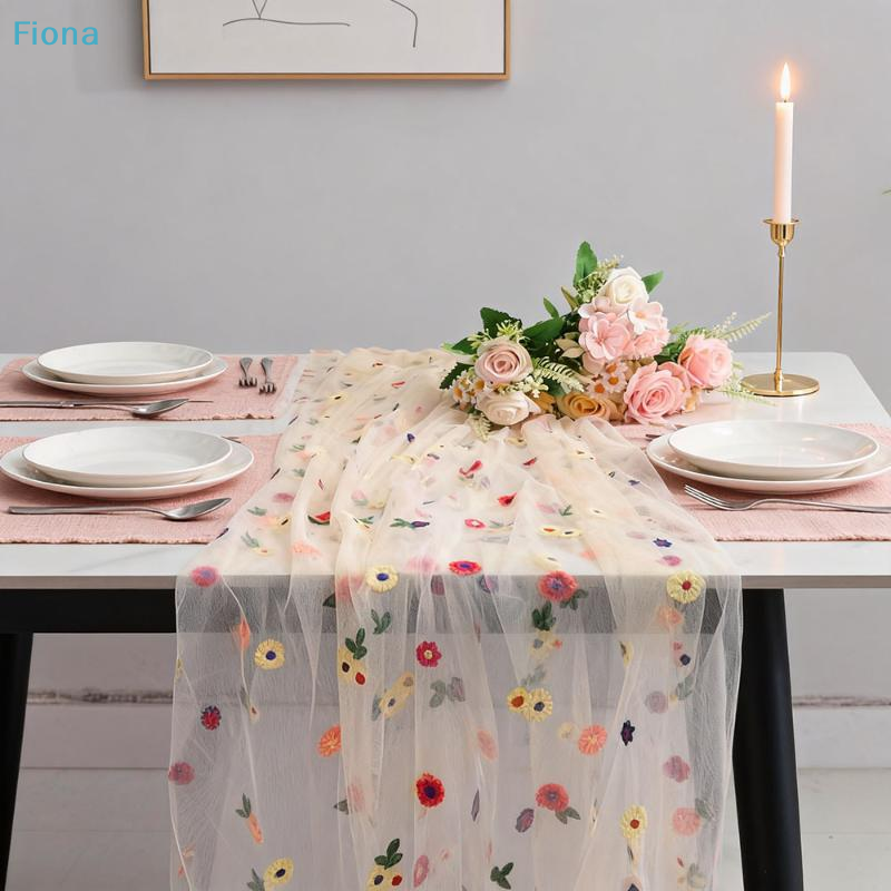 ✔Embroidery Daisy Table Runner - Embroidery Daisy Flower avaliação e preço